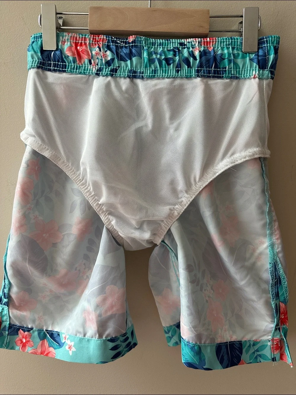 NWT The Children's Place Sport Boys Floral Swim Shorts with Coral Flowers
